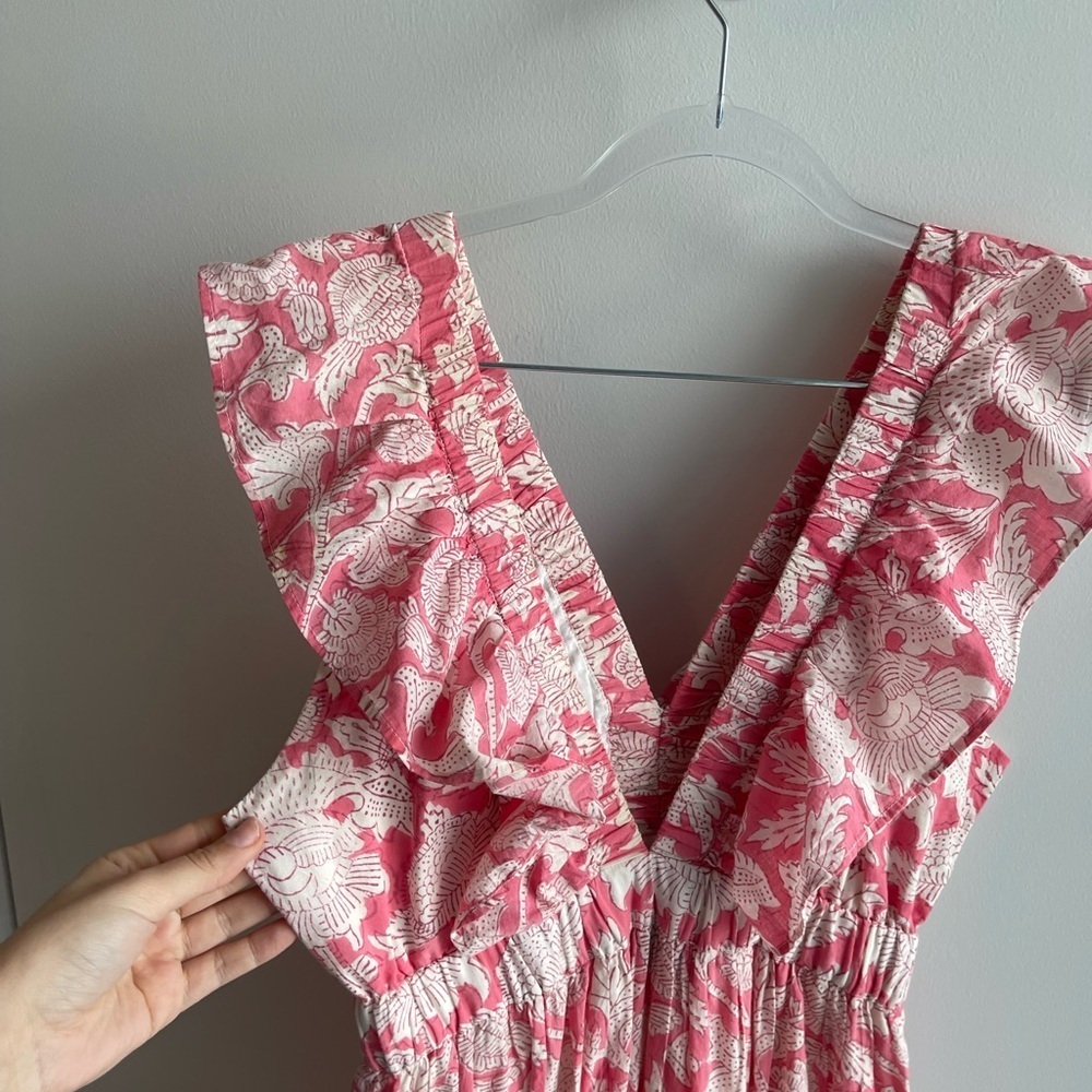 Madison Matthew Floral Pink and White Ruffle Dress - Picture 5 of 9